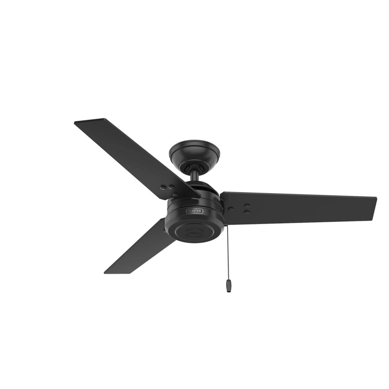 Hunter 44-Inch Cassius Matte Black Outdoor Ceiling Fan