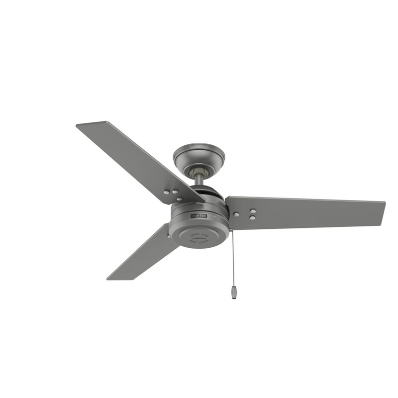Hunter 44-Inch Cassius Matte Silver Outdoor Ceiling Fan