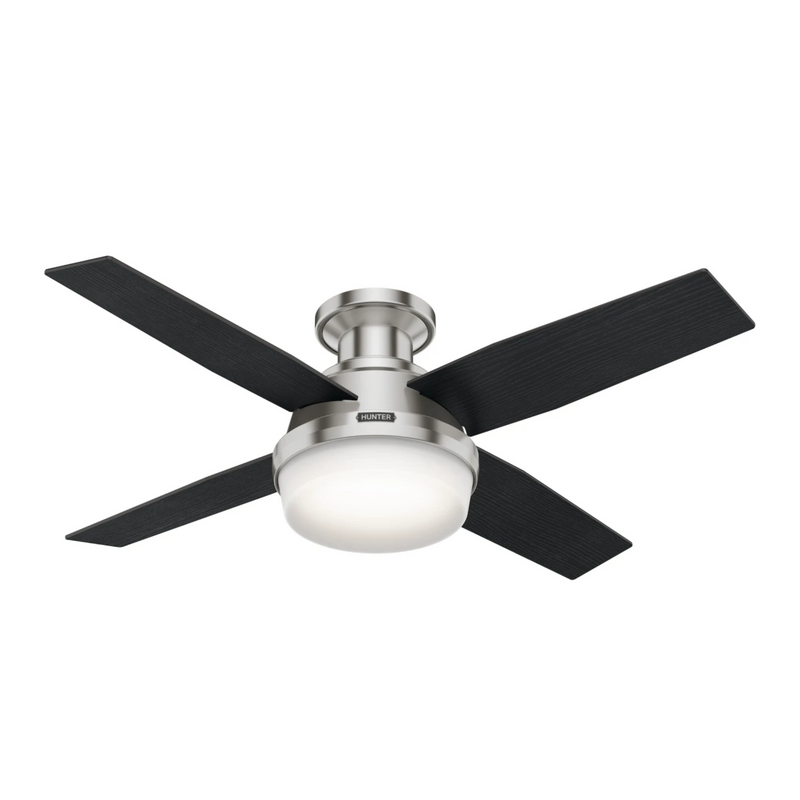 Hunter 44-Inch Dempsey Light Brushed Nickel Low Profile Ceiling Fan
