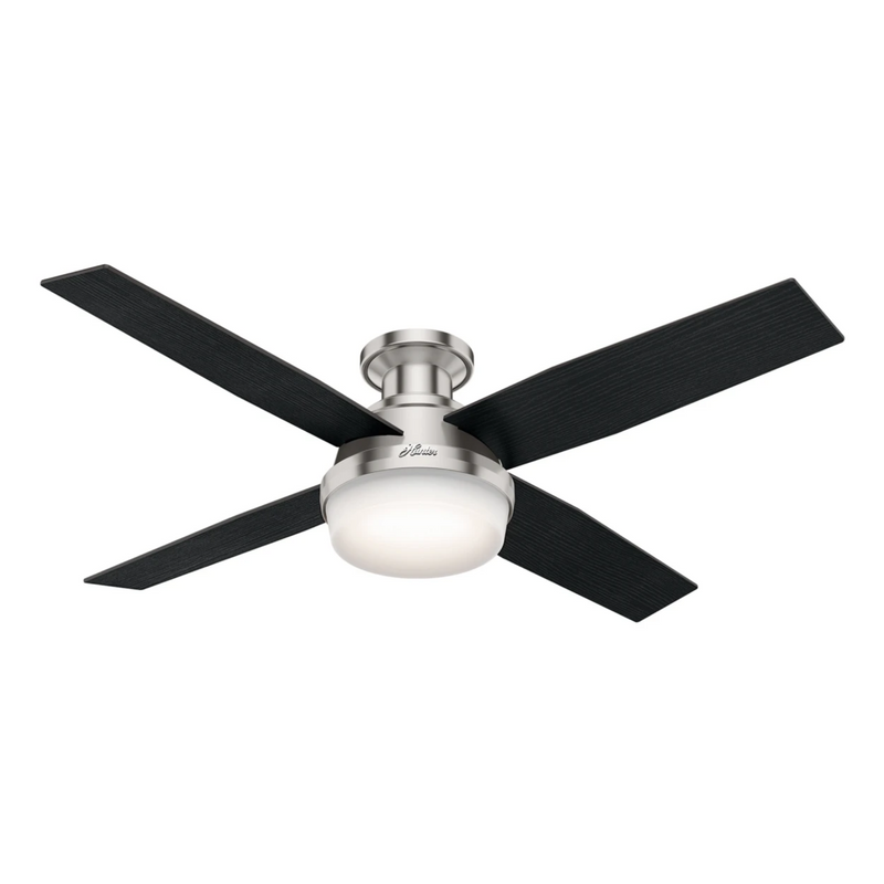 Hunter 52-Inch Dempsey Light Brushed Nickel Low Profile Ceiling Fan