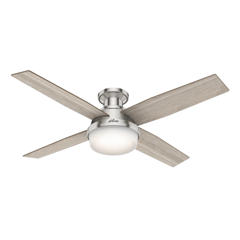 Hunter 52-Inch Dempsey Brushed Nickel Low Profile Ceiling Fan