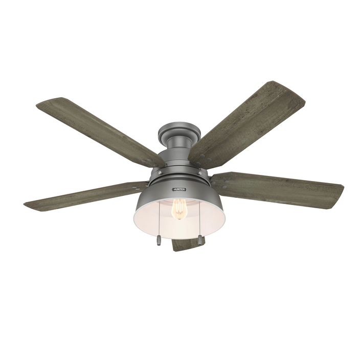Hunter 52-inch Mill Valley Outdoor Low Profile Ceiling Fan With Light