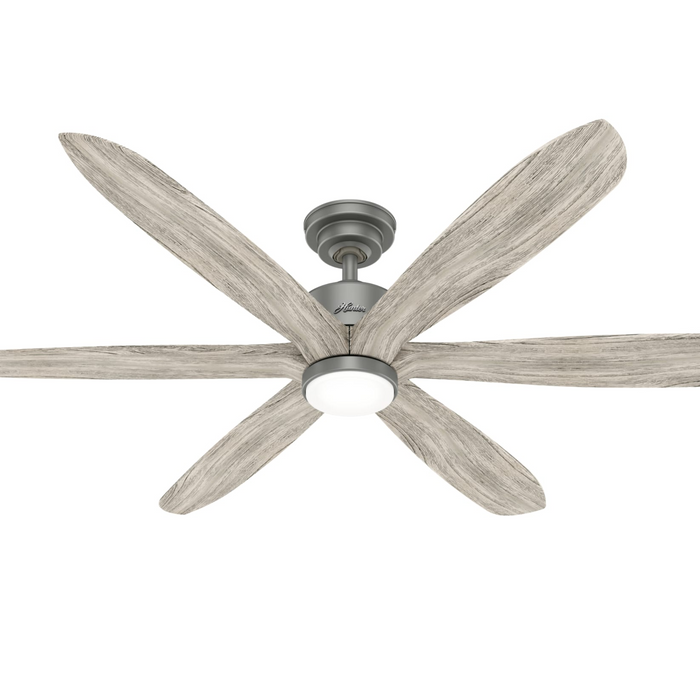 Hunter 58-Inch Rhinebeck Ceiling Fan with LED Light - Matte Silver/Weathered White Birch