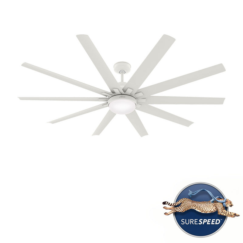 Hunter Overton 72-inch Outdoor White Ceiling Fan
