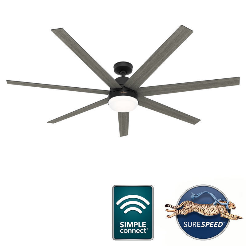 Hunter Phenomenon 70-inch Matte Black Ceiling Fan