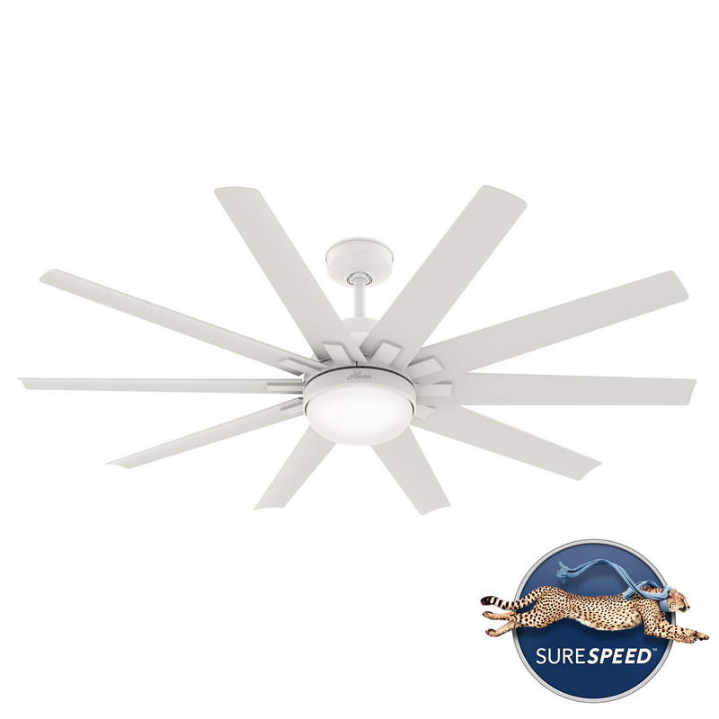 Hunter Overton 60-inch Outdoor Ceiling Fan in White