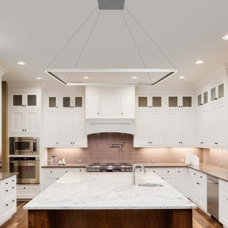 VONN Atria 39" VMC35511AL Modern Square LED Chandelier in Silver