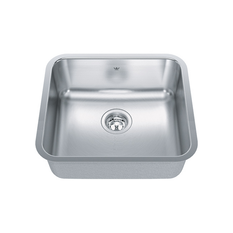Kindred Steel Queen Collection 20" Undermount Single Bowl Stainless Steel Kitchen Sink QSUA1820-8N