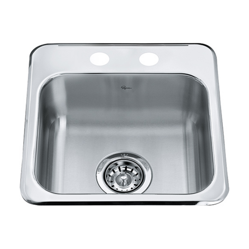 Kindred Reginox Bar Top Mount 2 Hole Stainless Steel Kitchen Sink