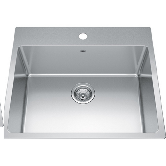 Kindred Brookmore Collection 25" Drop In 1-Hole Single Bowl Stainless Steel Kitchen Sink