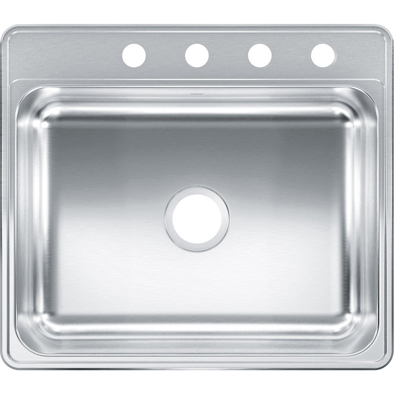 Kindred Creemore Collection 25" Drop In 4-Hole Single Bowl Stainless Steel Kitchen Sink CSLA2522-7-4N