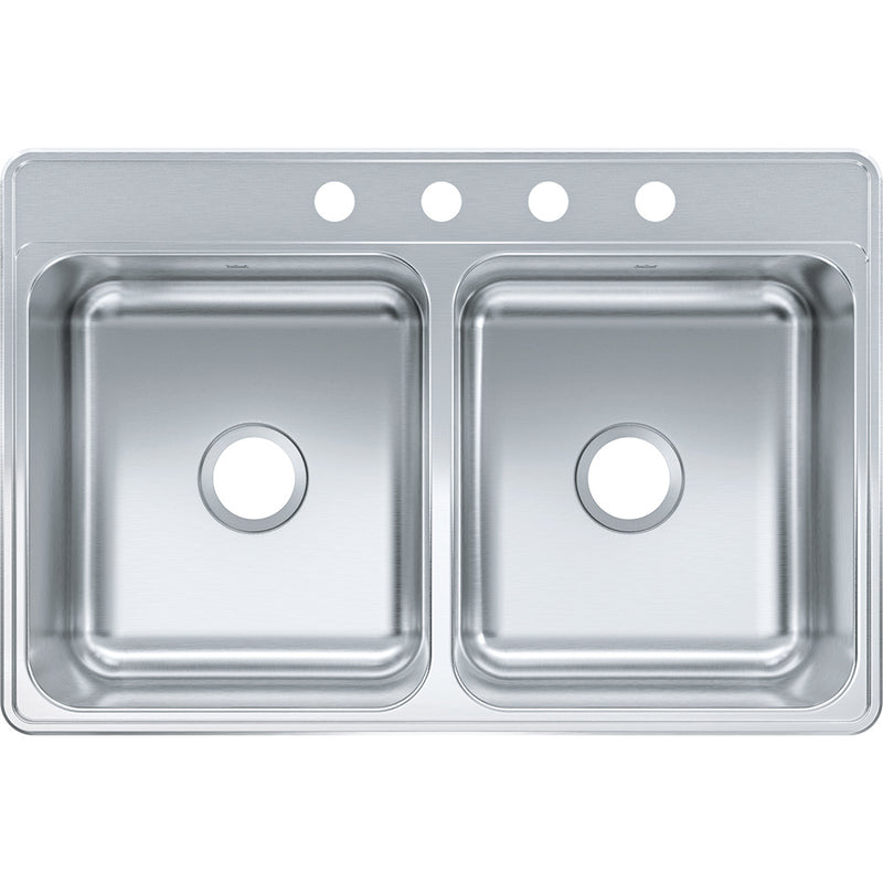 Kindred Creemore 33" Drop In 4-Hole Double Bowl Stainless Steel Kitchen Sink CDLA3322-7-4