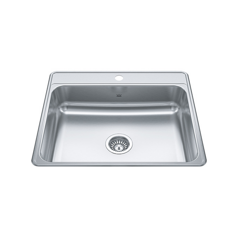 Kindred Creemore Collection 25" Drop In 1-Hole Single Bowl Stainless Steel Kitchen Sink