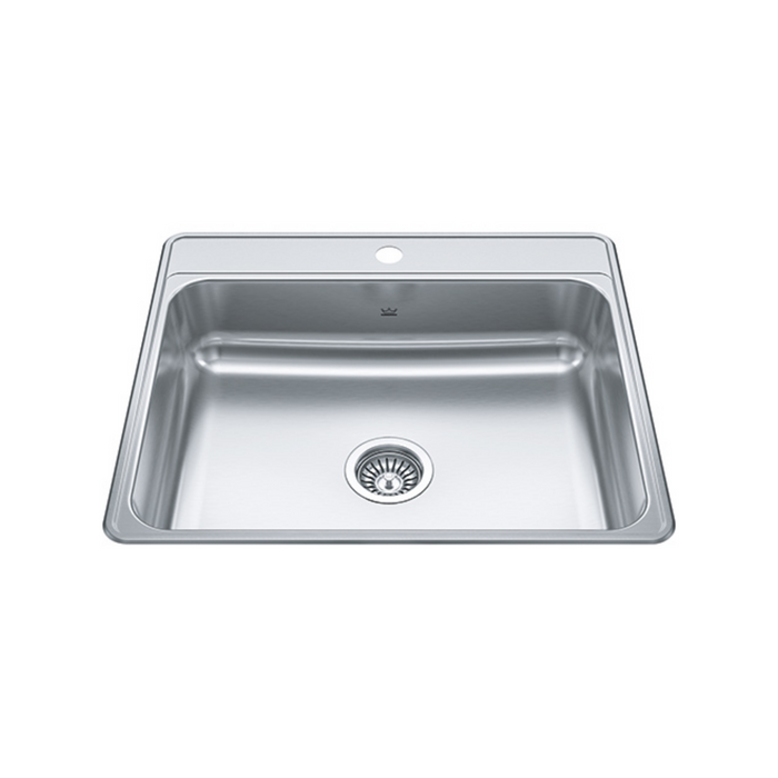 Kindred Creemore Collection 25" Drop In 1-Hole Single Bowl Stainless Steel Kitchen Sink