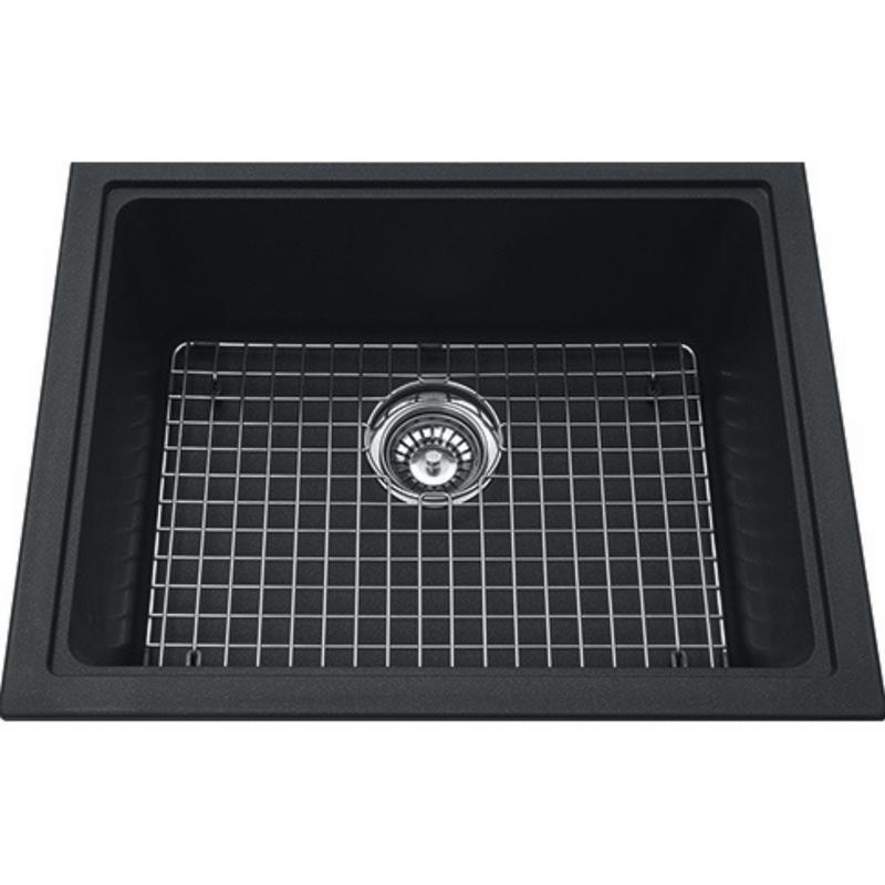Kindred Granite Collection 23" Undermount Single Bowl Granite Kitchen Sink in Onyx