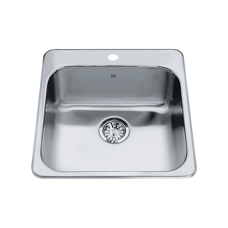 Kindred Steel Queen Collection 20" Drop In Single Bowl Stainless Steel Prep/Bar Sink