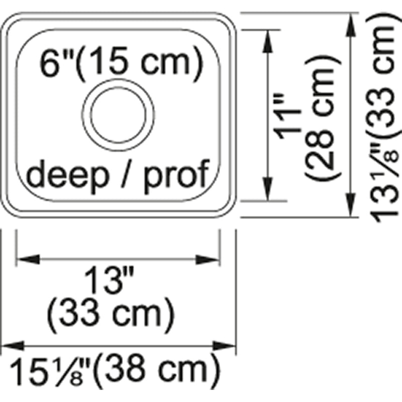 Kindred Steel Queen Collection Bar Top Mount Single Bowl Stainless Steel Sink QS1315-6N