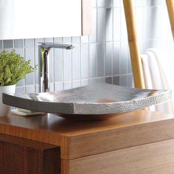 Native Trails Kohani 20" Hand-Hammered Curved Copper Vessel Bathroom Sink