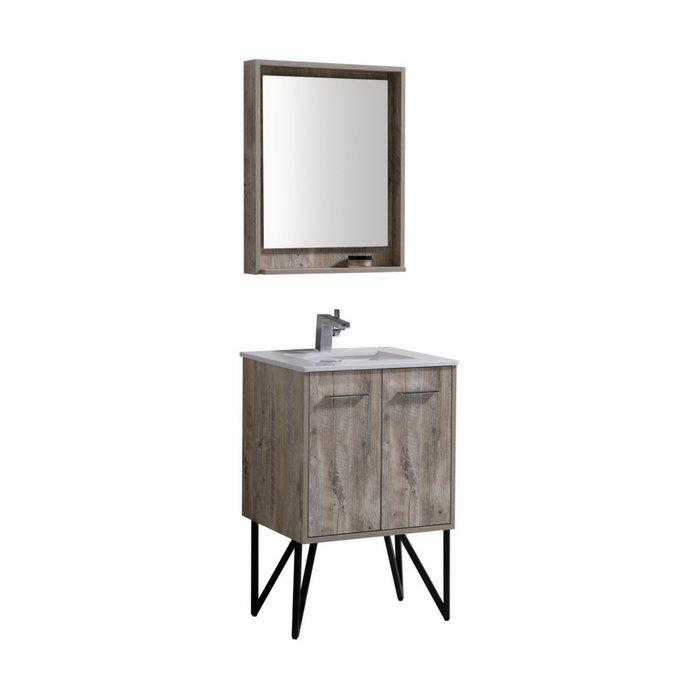 KubeBath Bosco 24" Modern Bathroom Vanity w/ Quartz Countertop