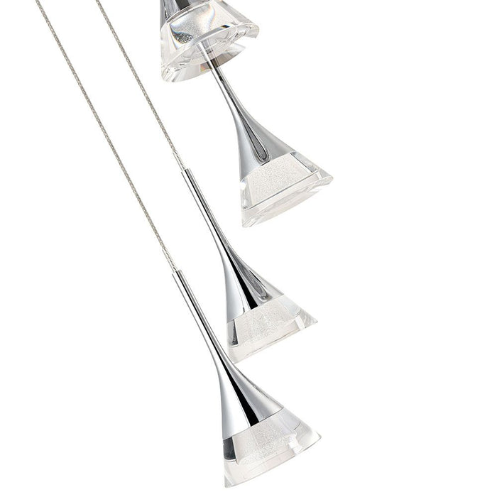 VONN Amalfi 5-Light VAC3215CH Integrated LED Chandelier with Cone Shades Polished Chrome