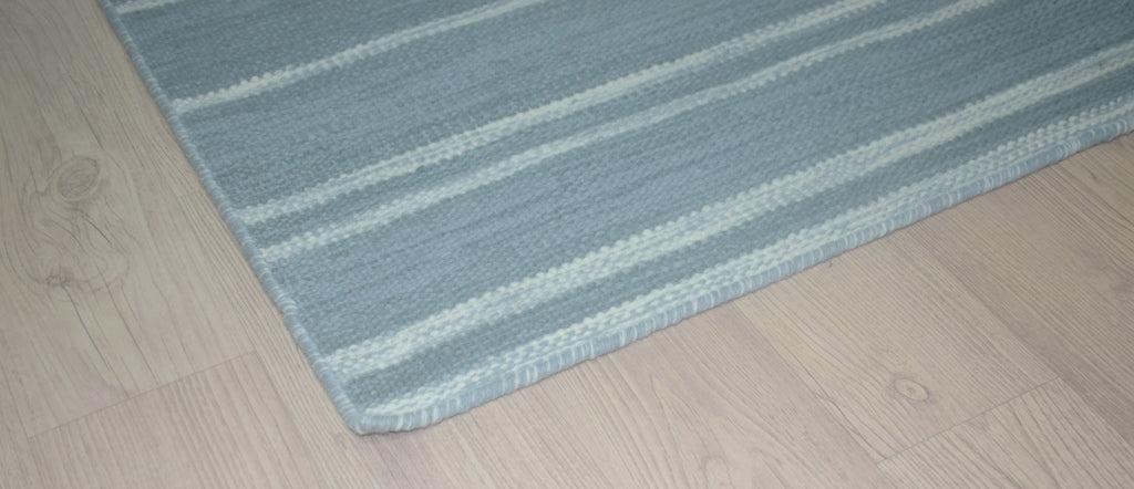 Organic Weave Madrid Wool Flatweave Blue/Grey Rug