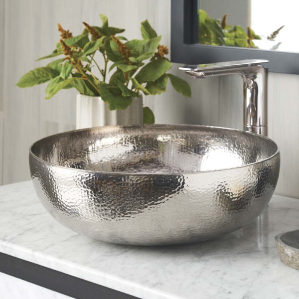 Native Trails Maestro Round Hammered Copper Vessel Bathroom Sink