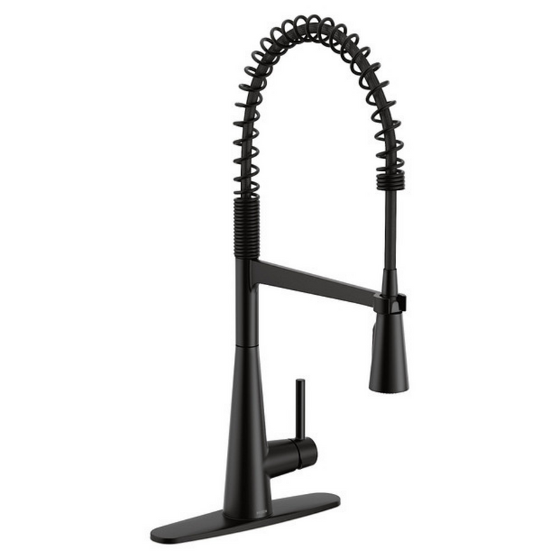 Moen Sleek Matte Black One-Handle Pre-Rinse Spring Pulldown Kitchen Faucet