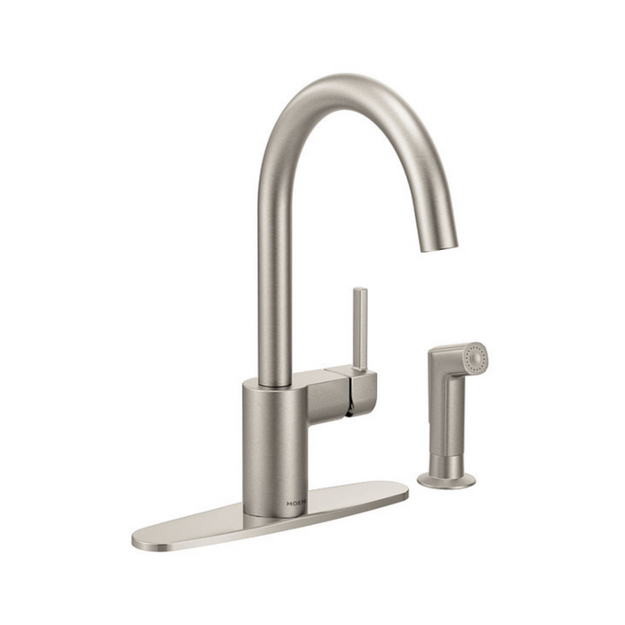 Moen Align Spot Resist Stainless One-Handle High Arc Kitchen Faucet With Side Spray Hose