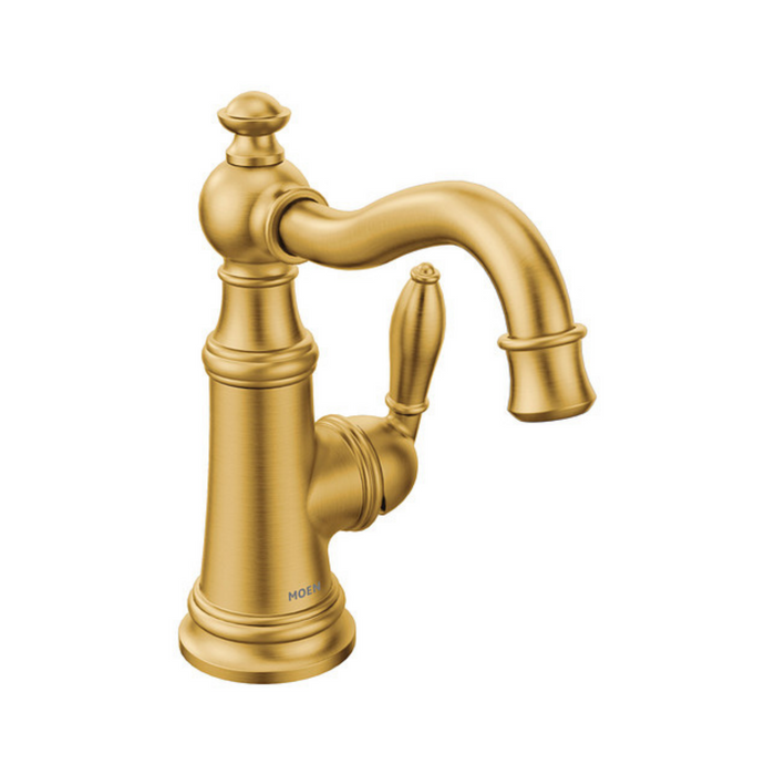 Moen Weymouth Brushed Gold One-Handle High Arc Bathroom Faucet