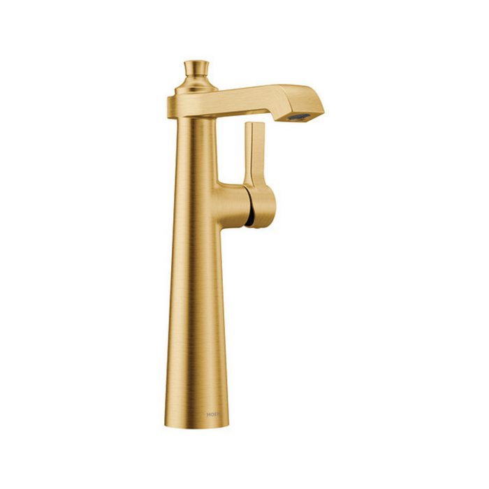 Moen Flara Brushed Gold One-Handle High Arc Vessel Bathroom Faucet