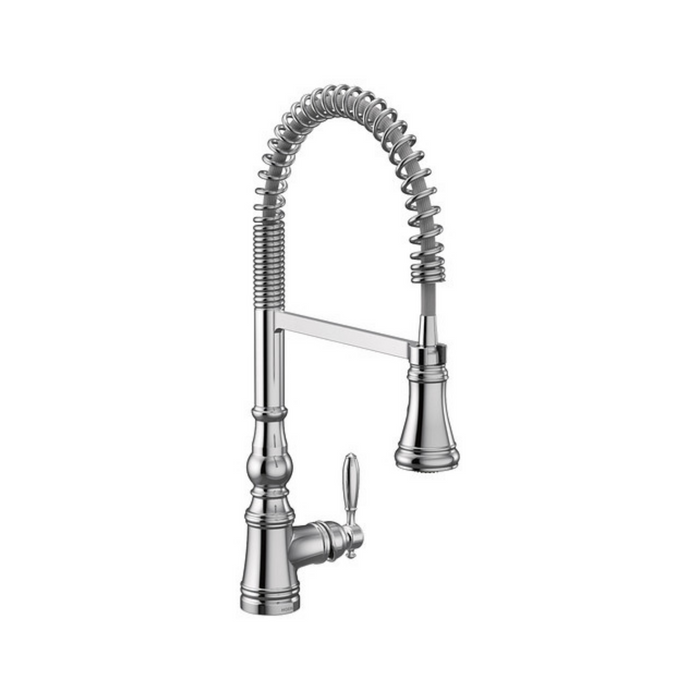 Moen Weymouth Chrome One-Handle Pre-Rinse Spring Pulldown Kitchen Faucet