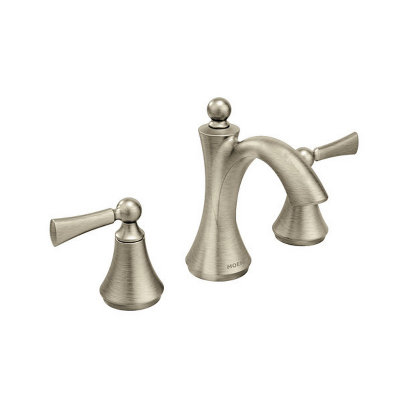 Moen Wynford Brushed Nickel Two-Handle High Arc Bathroom Faucet