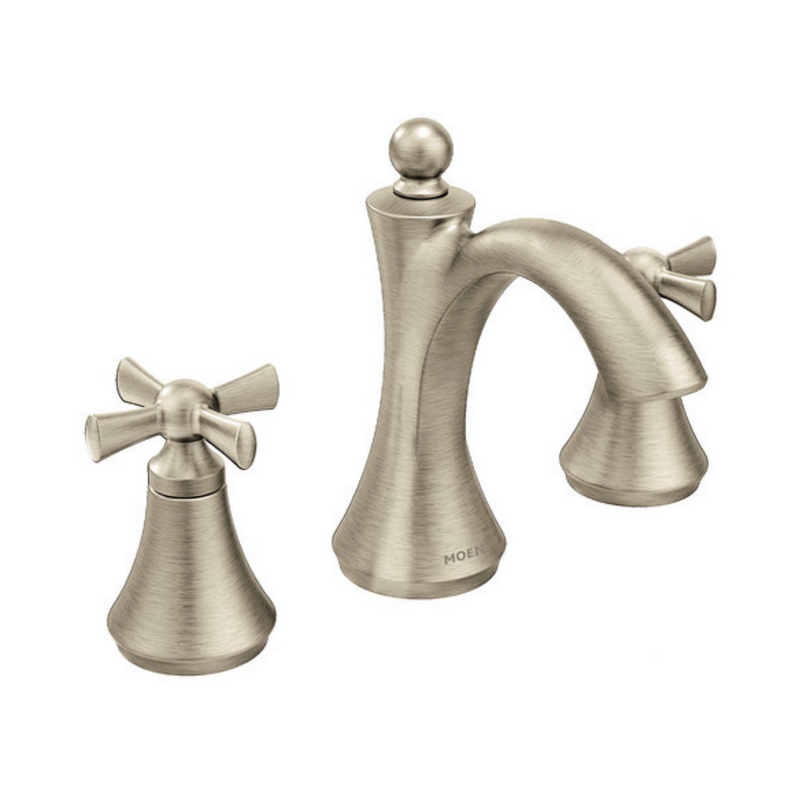Moen Wynford Brushed Nickel Two-Handle High Arc Bathroom Faucet