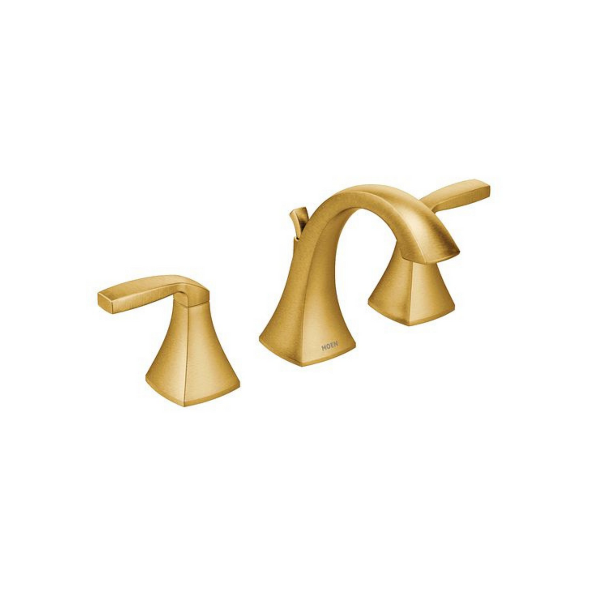 Moen Voss Brushed Gold Two Handle High Arc Bathroom Faucet Rise   Moen T6905BG 1200x1200 