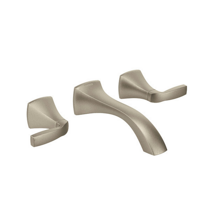 Moen Voss Brushed Nickel Two-Handle Wall Mount Bathroom Faucet