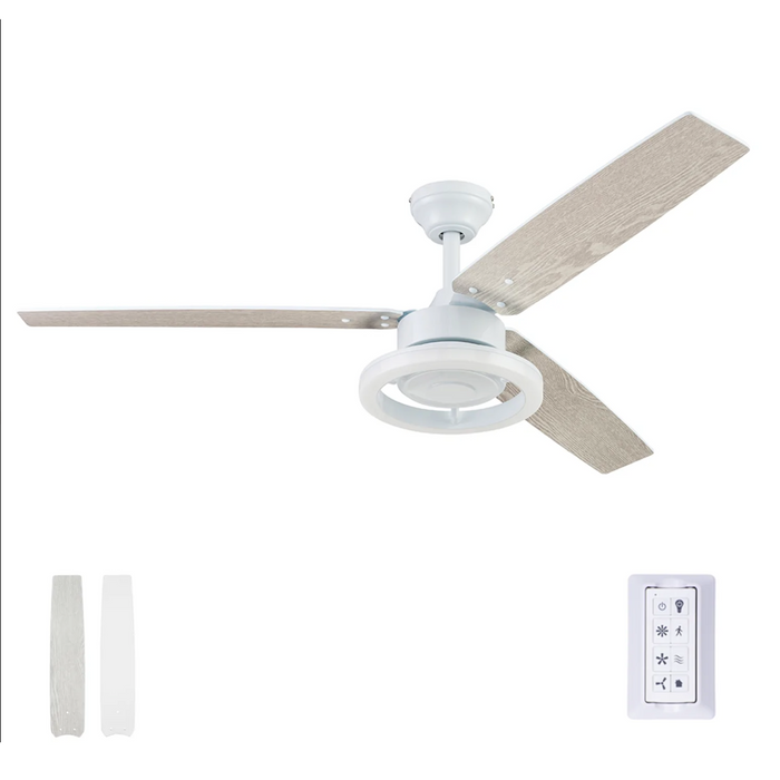 Prominence Home 52" Orbis White Ceiling Fan with LED Ring light and Remote