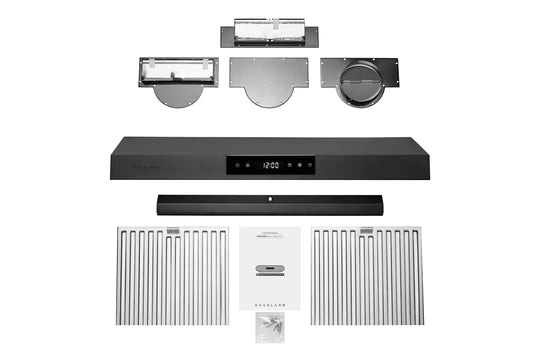 Hauslane 30" Chef UC-PS18BSS-30 860 CFM Ducted Black Stainless Steel Undercabinet Range Hood