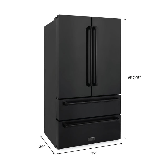 ZLINE 36" 22.5 cu. ft French Door Refrigerator with Ice Maker -  Stainless Steel (RFM-36)
