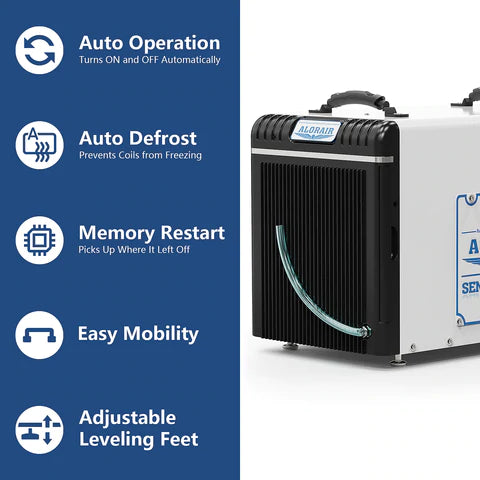 AlorAir Sentinel HD90 198 PPD Basement & Crawl Space Dehumidifier With Auto Defrost