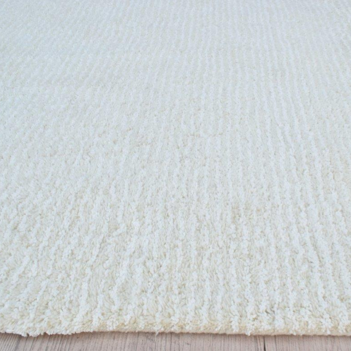 Organic Weave Seersucker Handtufted Wool & Cotton Shag Rug