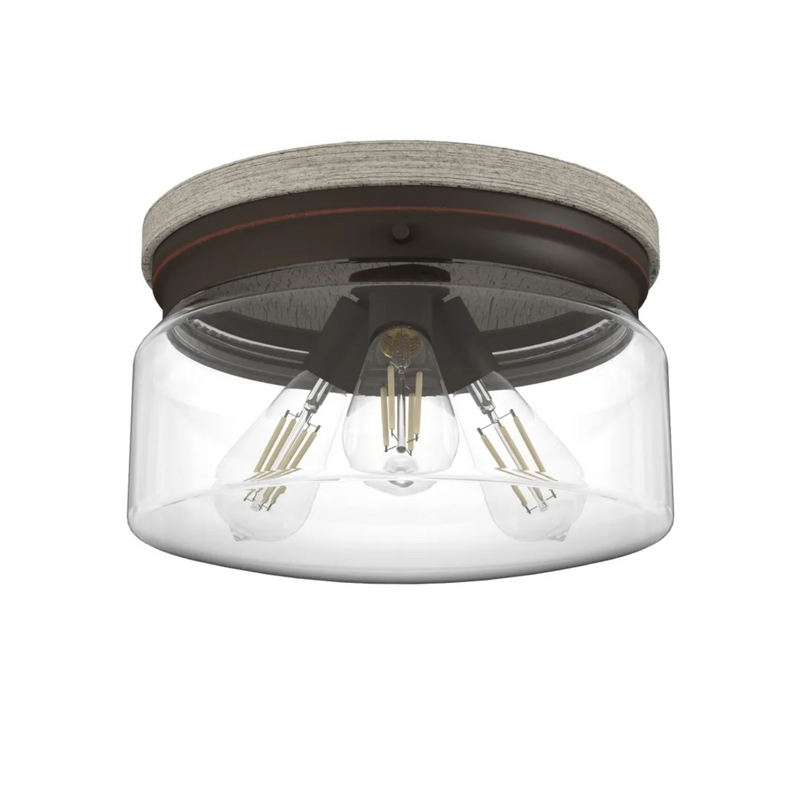 Hunter Devon Park 3 Light Flush Mount in Onyx Bengal