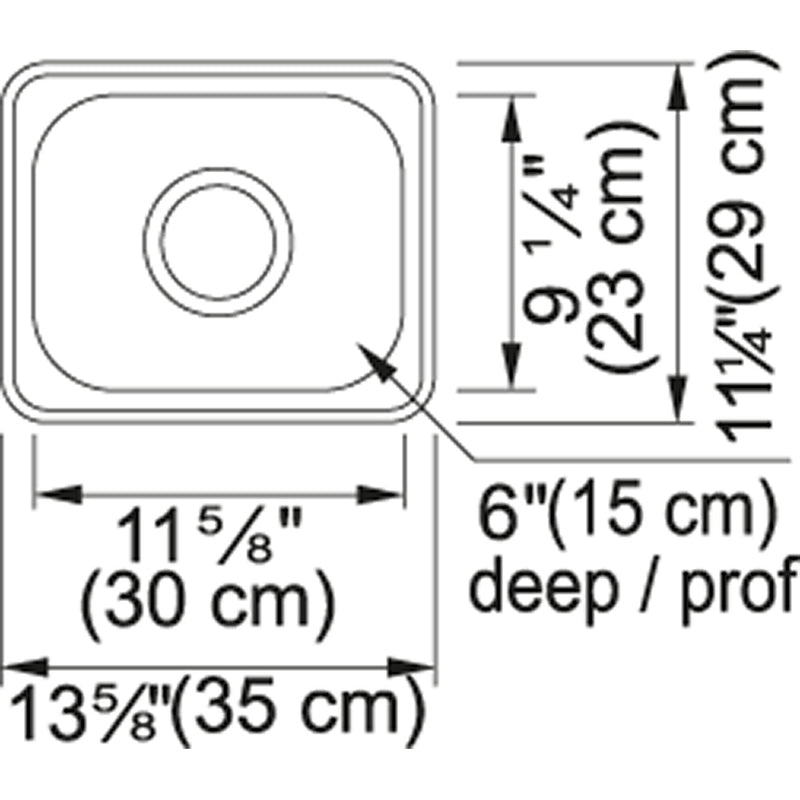 Kindred Steel Queen Collection Bar Top Mount Single Bowl Stainless Steel Sink QS1113-6
