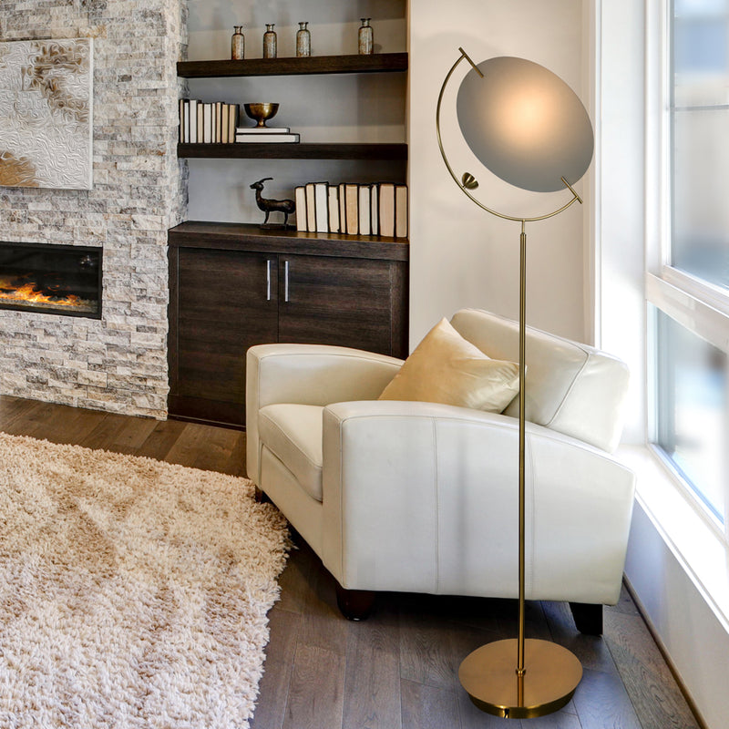 VONN Como 60" VAF5241AB Integrated LED Floor Lamp with Silver Shade