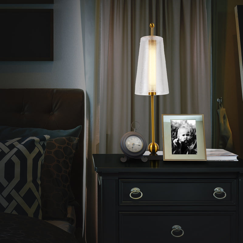 VONN Toscana 20" VAT6101AB Integrated LED Table Lamp in Antique Brass