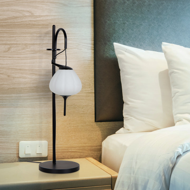 VONN Lecce 20" VAT6221BL Integrated LED Table Lamp Teardrop Shade in Black