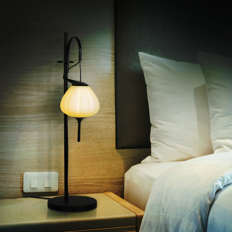 VONN Lecce 20" VAT6221BL Integrated LED Table Lamp Teardrop Shade in Black