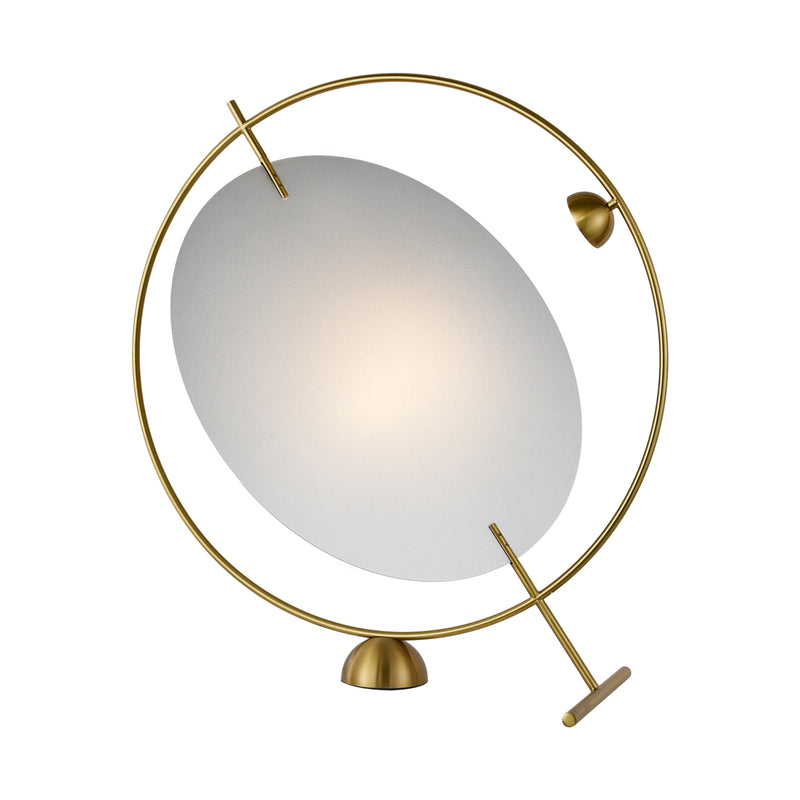 VONN Como 20" VAT6241AB Integrated LED Table Lamp with Silver Shade in Antique Brass