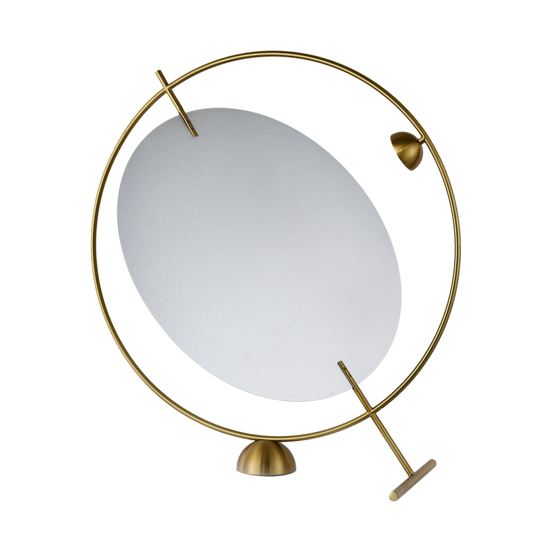 VONN Como 20" VAT6241AB Integrated LED Table Lamp with Silver Shade in Antique Brass
