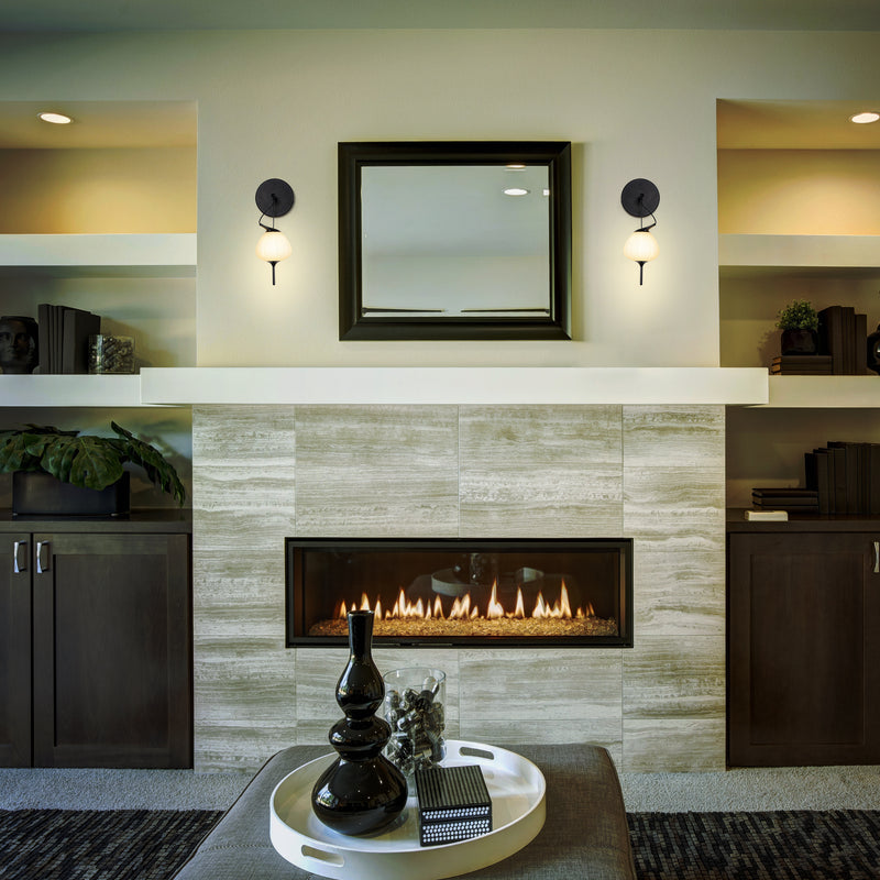 VONN Lecce VAW1221BL Integrated LED Wall Sconce with Glass Shade - Black