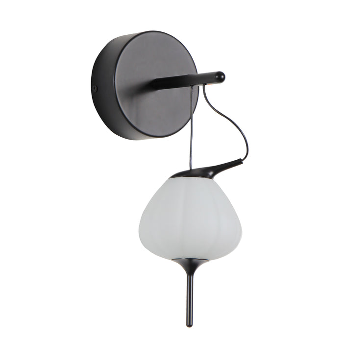 VONN Lecce VAW1221BL Integrated LED Wall Sconce with Glass Shade - Black